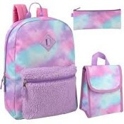 Wholesale - 17" GIRLS TIE-DYE PRINCESS PINK/LAVENDER BACKPACK C/P 24, UPC: 089305572306